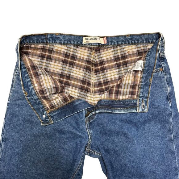Levi's 550 Men's Flannel Lined Relaxed Fit Blue Denim Straight Leg Jeans 40 x 30 - Picture 5 of 10